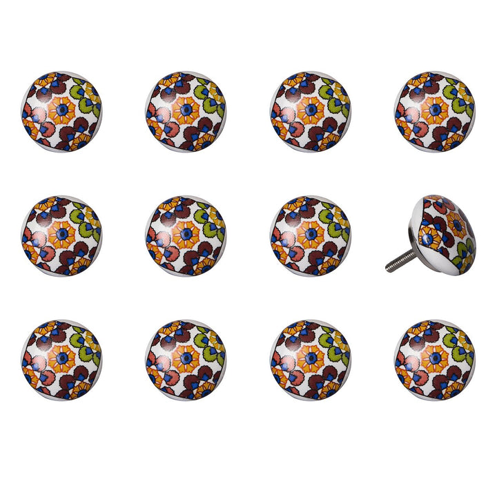 Knob-It Vintage Hand Painted Cabinet and Drawer Knobs 12-Piece Set 5 Inch Image 1