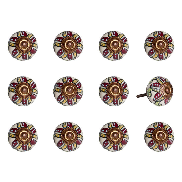 Knob-It Vintage Hand Painted Cabinet Drawer Knobs 12-Piece Set 8 Inch Boho Decor Image 1