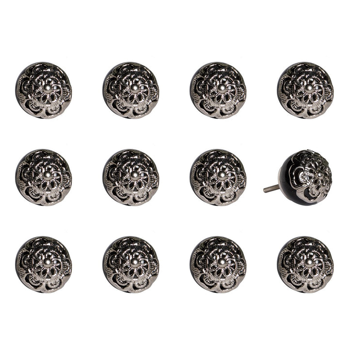 Knob-It Vintage Cabinet and Drawer Knobs 12-Piece Hand Painted Bohemian 6-Inch Image 1