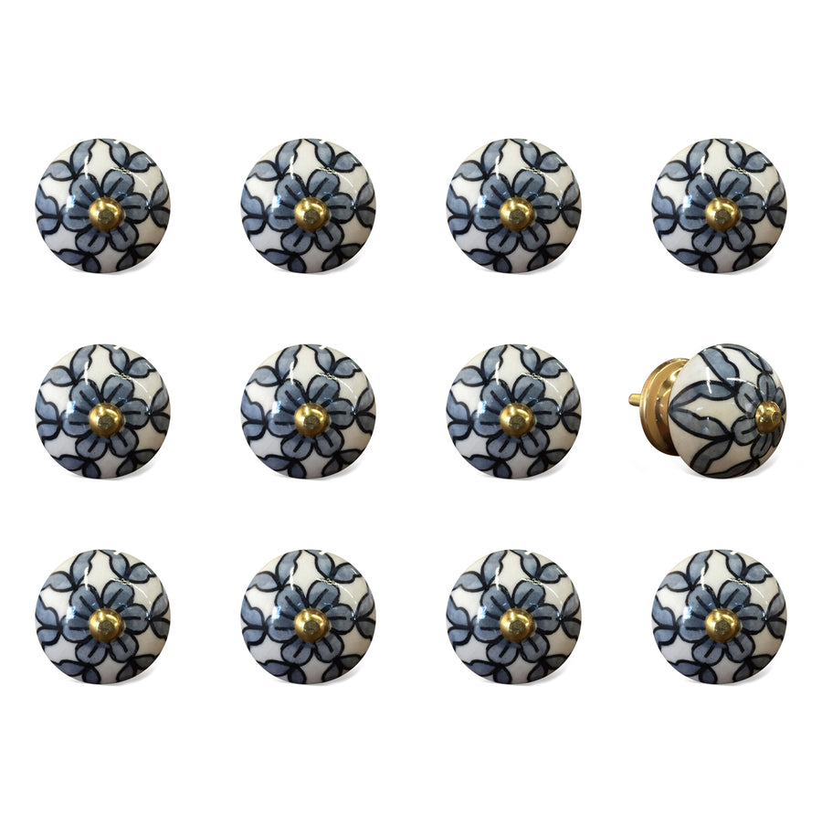 Knob-It 12-Piece Vintage Hand-Painted Cabinet Drawer Knobs Antique Colors 16" Image 1