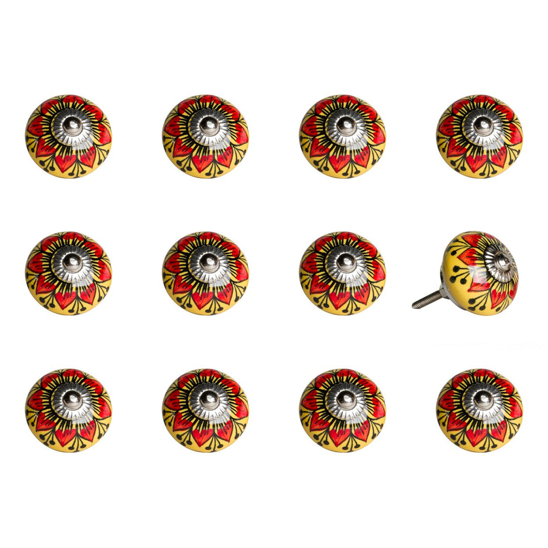 Knob-It 12-Piece Vintage Cabinet Drawer Knobs Hand Painted Bohemian 20 Inch Image 1