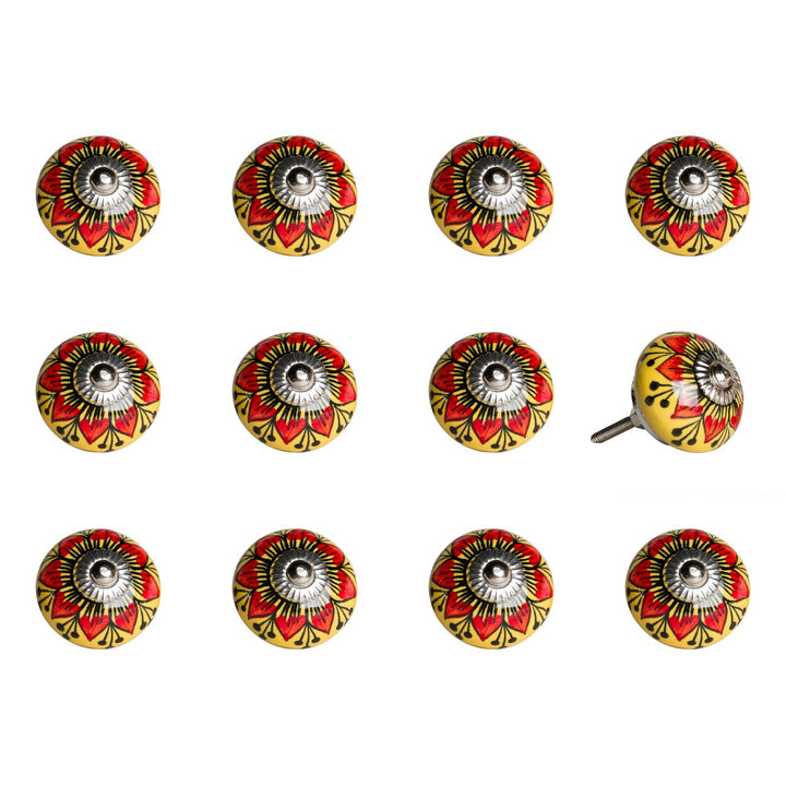 Knob-It 12-Piece Vintage Cabinet Drawer Knobs Hand Painted Bohemian 20 Inch Image 1