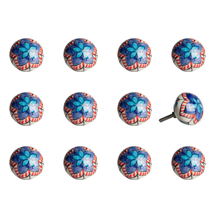 Knob-It 12-Piece Vintage Cabinet Drawer Knobs Hand Painted Bohemian Style 21" Image 1