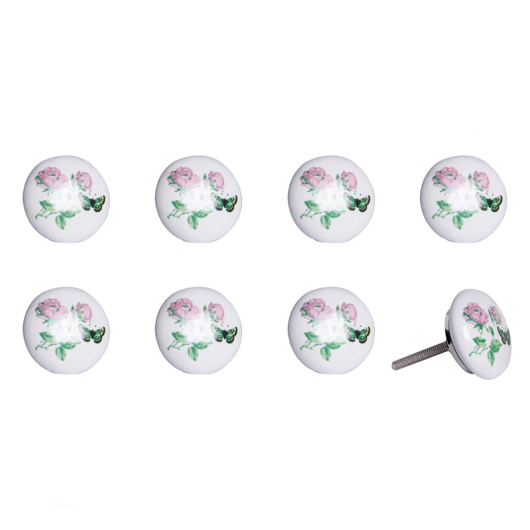 Knob-It Vintage Cabinet Drawer Knobs 8-Piece Set 2 Inch Hand Painted Colorful Image 1