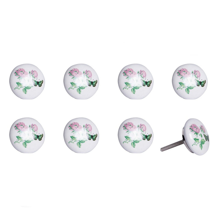 Knob-It Vintage Cabinet Drawer Knobs 8-Piece Set 2 Inch Hand Painted Colorful Image 1