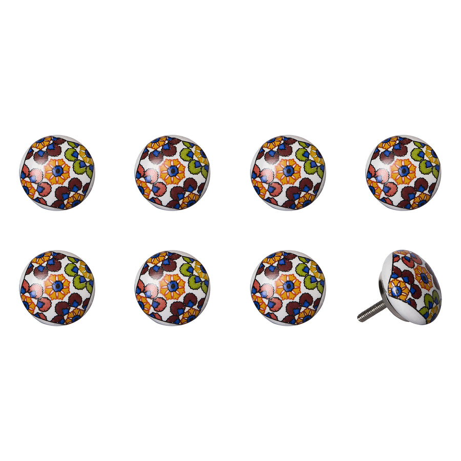 Knob-It Vintage Cabinet Drawer Knobs 8-Piece Hand Painted 6-Inch Bohemian Style Image 1