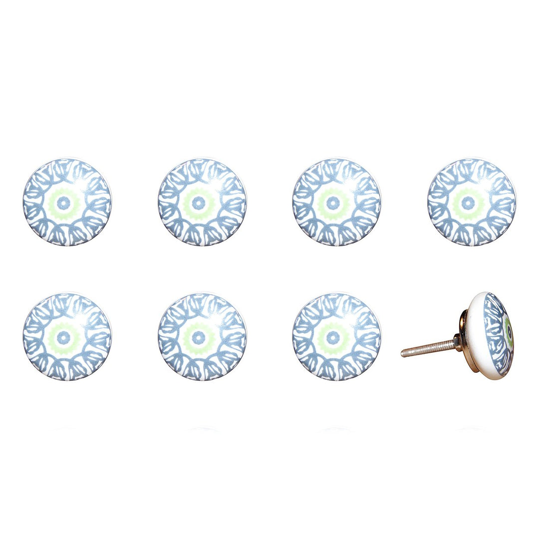 Knob-It Vintage Cabinet and Drawer Knobs 8-Piece Hand Painted 5-Inch Bohemian Charm Image 1