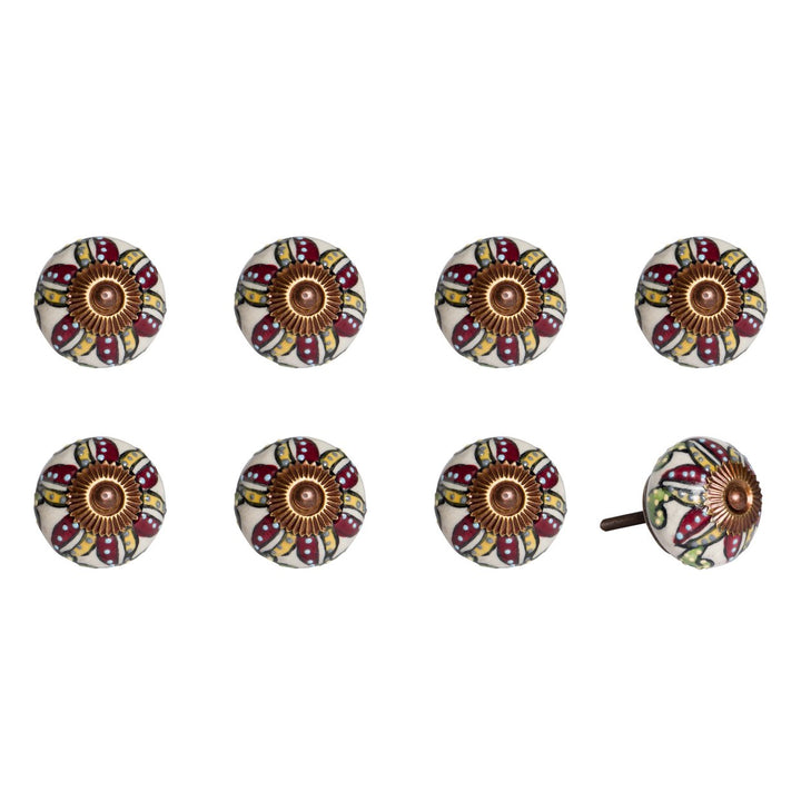 Knob-It Vintage Cabinet Drawers Knobs 8-Piece Hand Painted Decorative 9 Inch Image 1