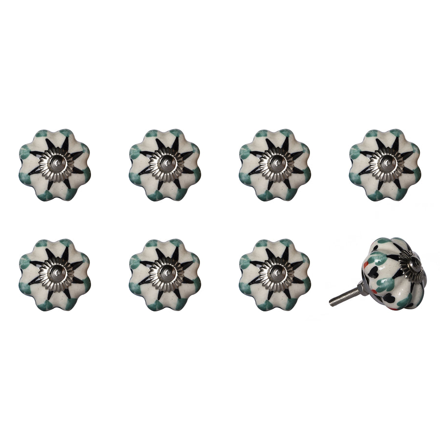 Knob-It Vintage Cabinet Drawer Knobs 8 Piece Hand Painted Bohemian 10 Inch Image 1