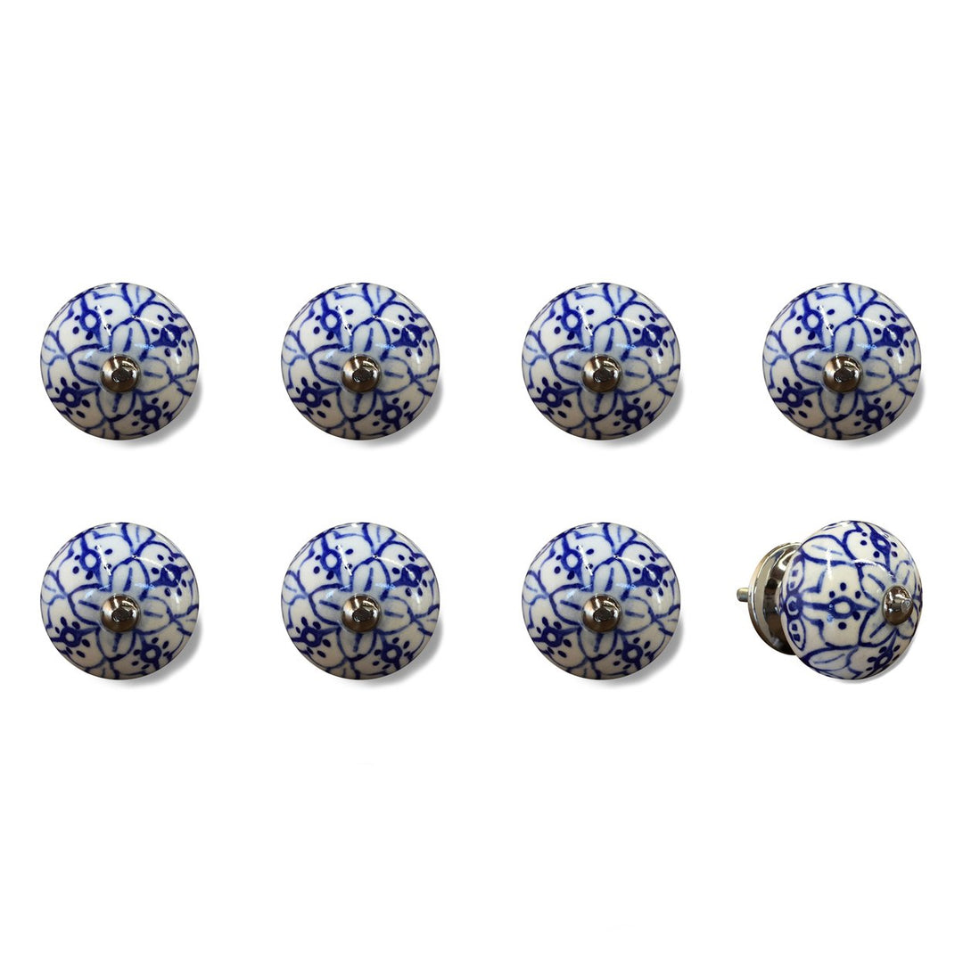 Knob-It 8-Piece Vintage Cabinet Drawer Knobs Hand Painted Bohemian Design 11" Image 1