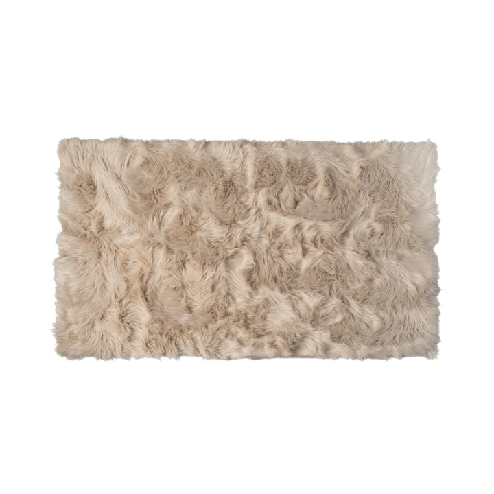 Luxe Hudson Faux Sheepskin Rug Taupe 3x5 Soft Natural Fiber Cozy Image 1