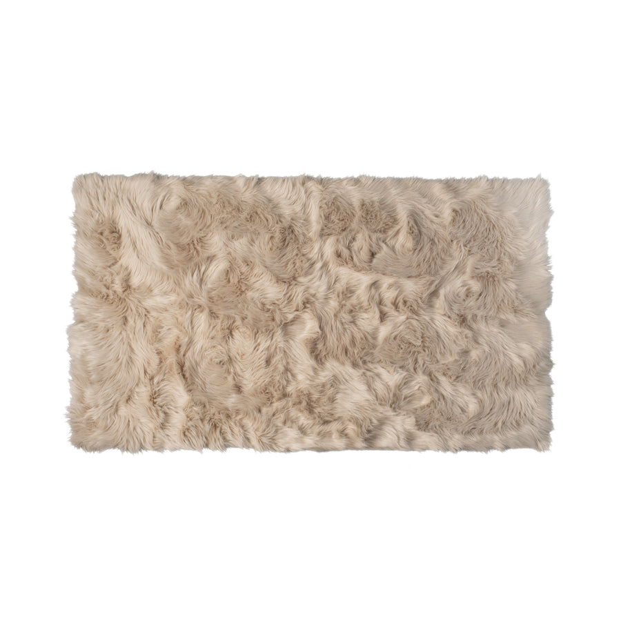 Luxe Hudson Faux Sheepskin Rug Taupe 3x5 Soft Natural Fiber Cozy Image 1