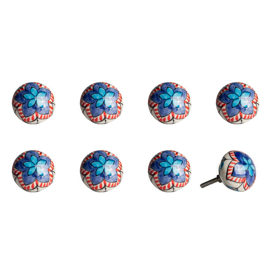 Knob-It Classic Cabinet Drawer Knobs 8-Piece Vintage Hand Painted 22 Inch Image 1