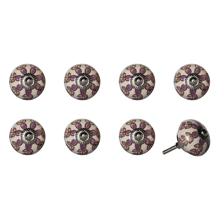 Knob-It Vintage Cabinet Drawer Knobs 8-Piece Set Hand Painted Bohemian 21" Image 1