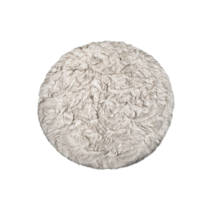 Luxe Arlington 6 Faux Sheepskin Circular Rug Plush Soft White Image 1