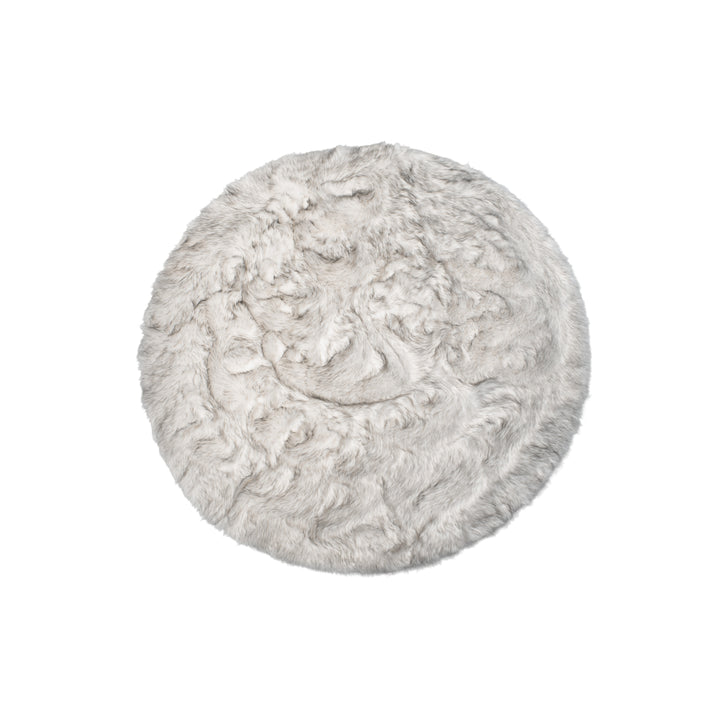 Luxe Arlington 6 Faux Sheepskin Circular Rug Plush Soft White Image 4