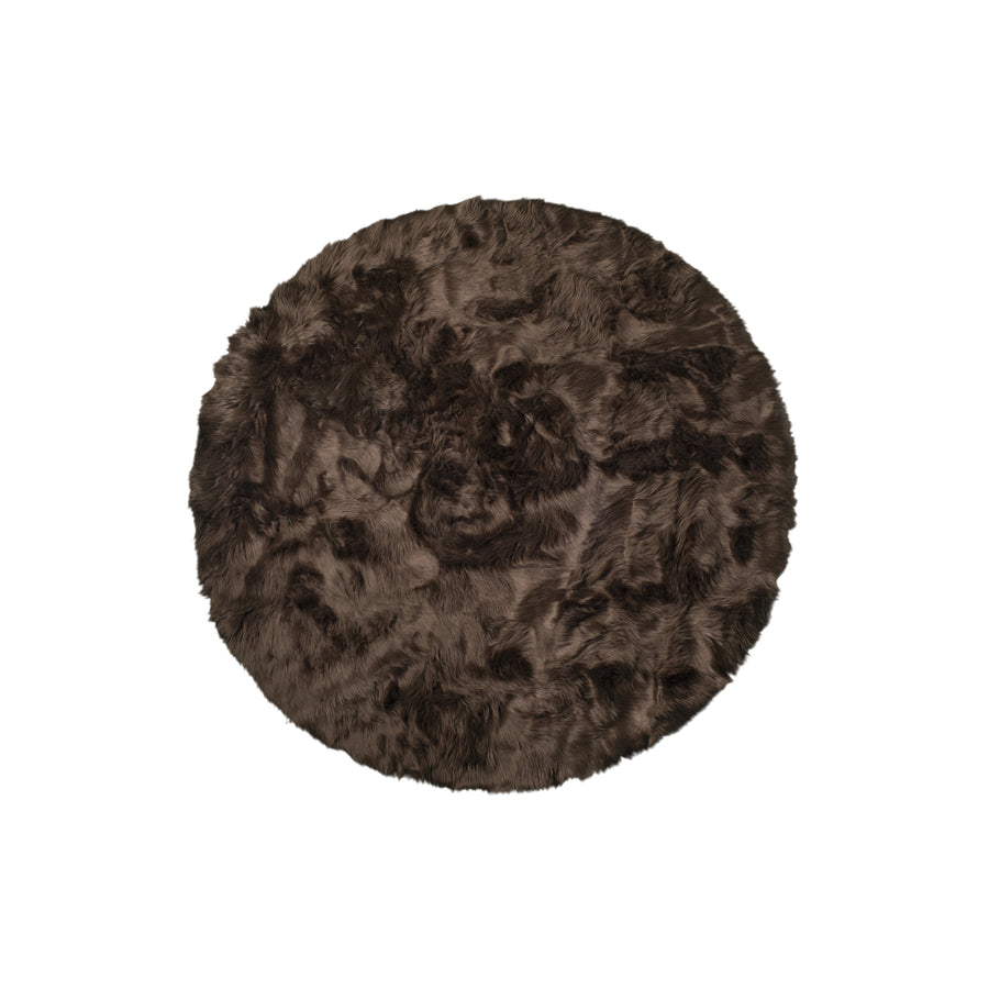 Luxe Faux Sheepskin Circular Rug 6ft Soft Natural Color 1-Piece Image 1