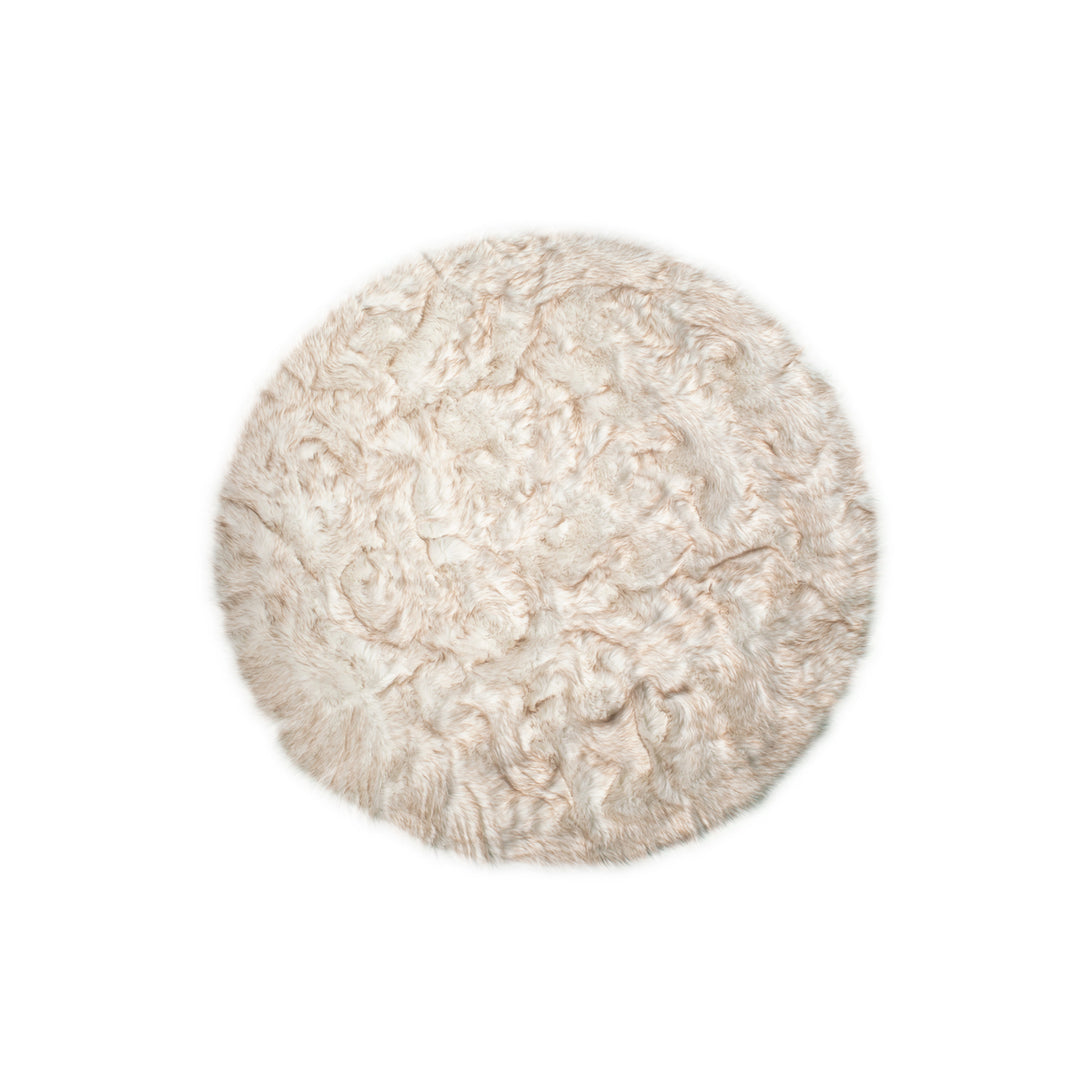 Luxe Arlington 6 Faux Sheepskin Circular Rug Plush Soft White Image 7