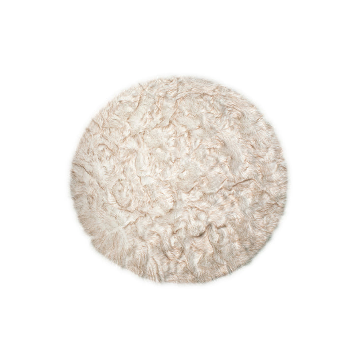 Luxe Arlington 6 Faux Sheepskin Circular Rug Plush Soft White Image 7