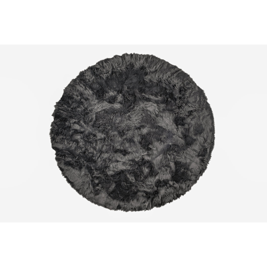 Luxe Faux Sheepskin Circular Rug 6ft Soft Natural Color 1-Piece Image 7