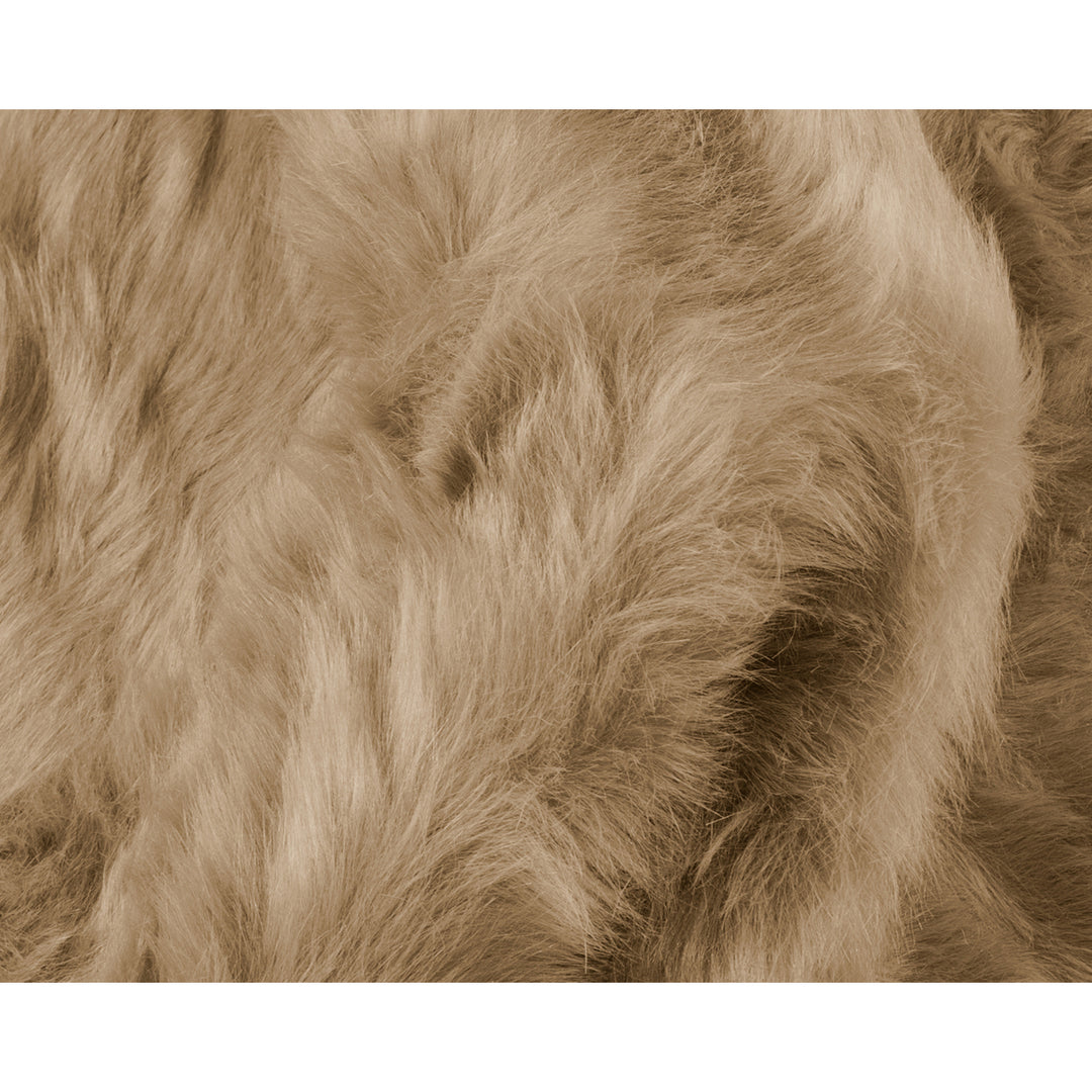 Luxe Faux Sheepskin Circular Rug 6ft Soft Natural Color 1-Piece Image 11