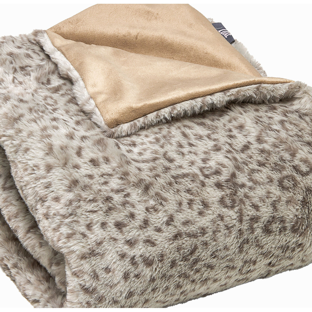 Luxe Faux faux Throw Blanket 50x60 100% Sheepskin Natural Color Image 5