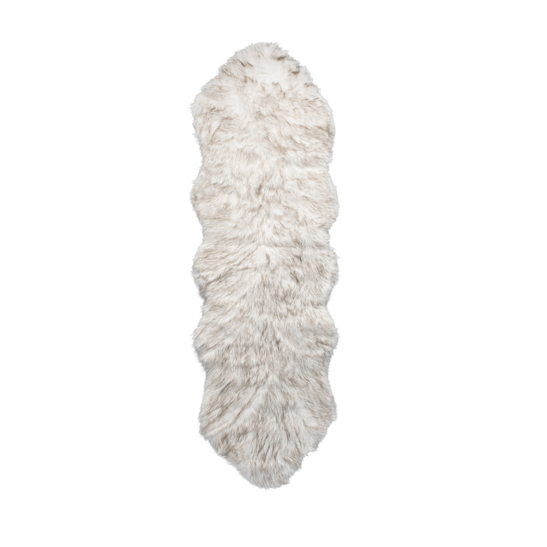 Luxe Gordon Faux Sheepskin Double Rug 2x6 100% Natural White Image 1