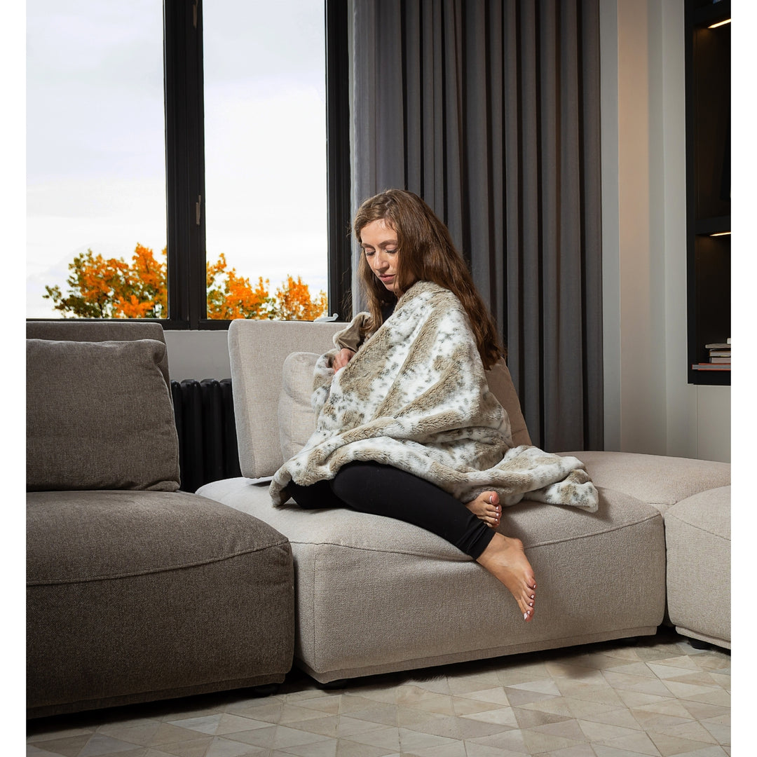 Luxe Faux faux Throw Blanket 50x60 Soft Cozy Sheepskin Style Image 8