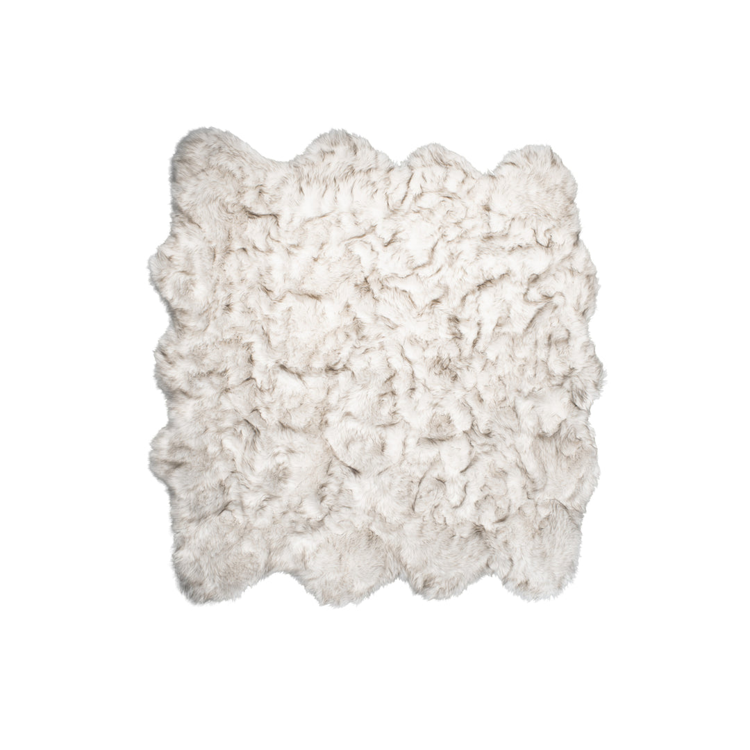 Luxe Gordon Faux Sheepskin Octo Rug 6x6 Natural 1 Inch Thick Image 1