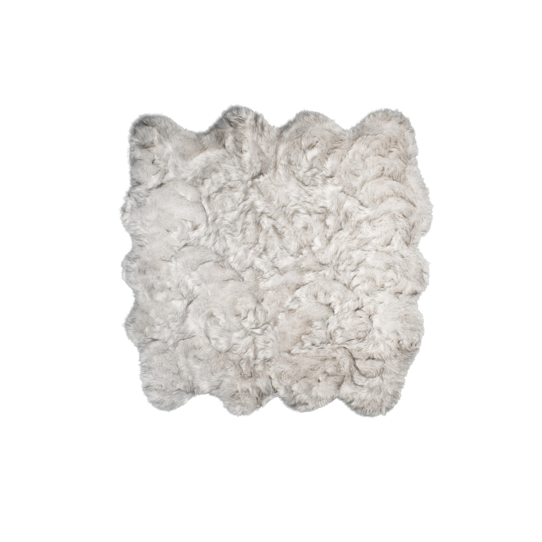 Luxe Gordon Faux Sheepskin Octo Rug 6x6 Natural 1 Inch Thick Image 4