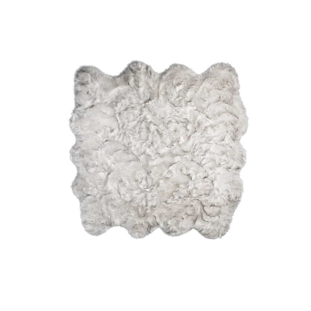 Luxe Gordon Faux Sheepskin Octo Rug 6x6 Natural 1 Inch Thick Image 1