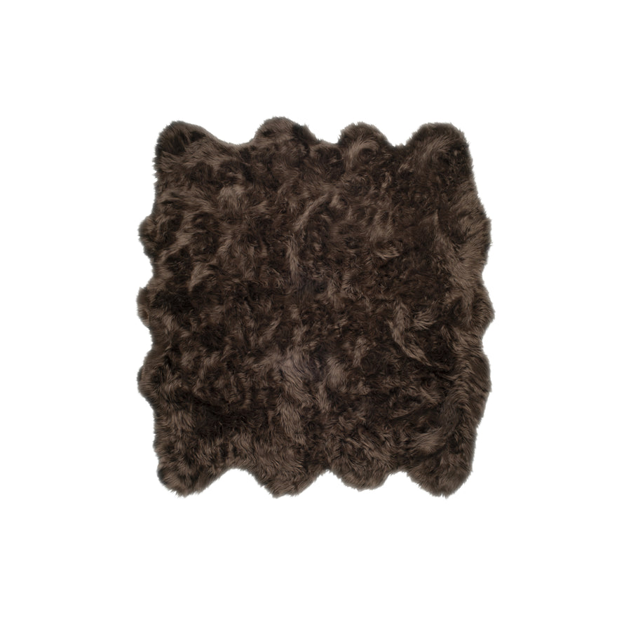 Luxe Gordon Faux Sheepskin Octo Rug 6x6 Natural Ivory 2 Inch Thick Image 1