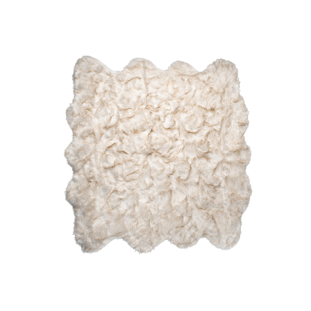 Luxe Gordon Faux Sheepskin Octo Rug 6x6 Natural 1 Inch Thick Image 7