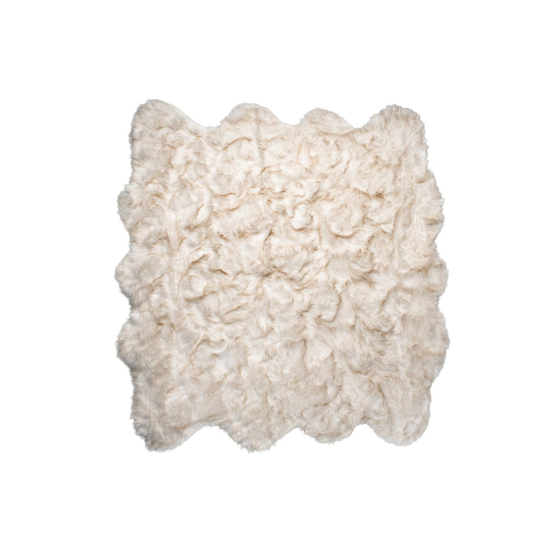 Luxe Gordon Faux Sheepskin Octo Rug 6x6 Natural 1 Inch Thick Image 1