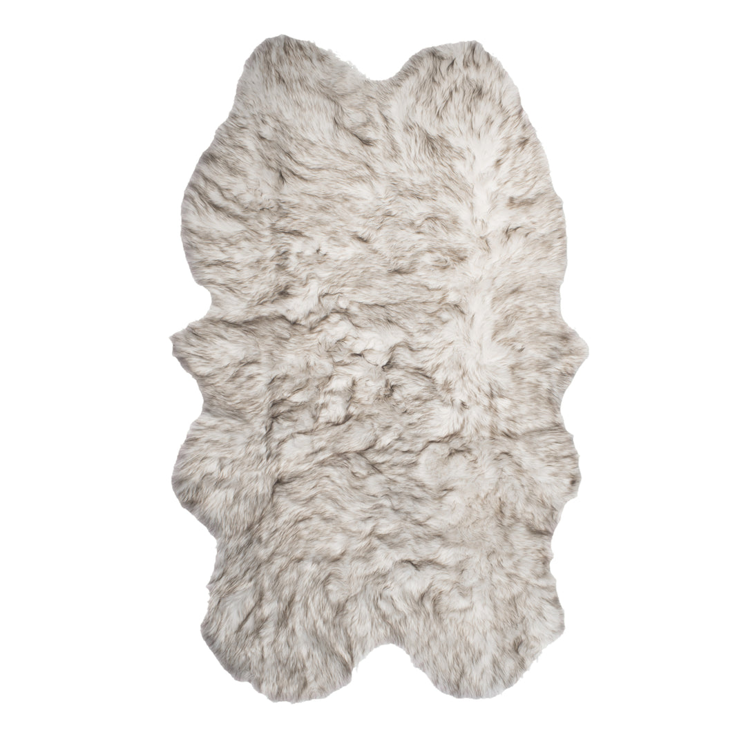 Luxe Gordon Faux Sheepskin Quattro Rug 4x6 Natural Soft 1 Inch Image 1