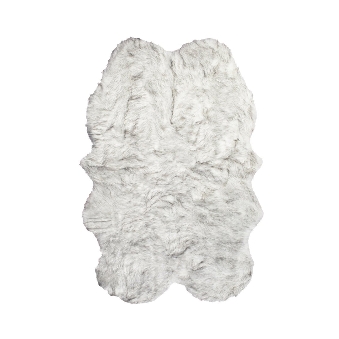 Luxe Gordon Faux Sheepskin Quattro Rug 4x6 Natural Soft 1 Inch Image 1