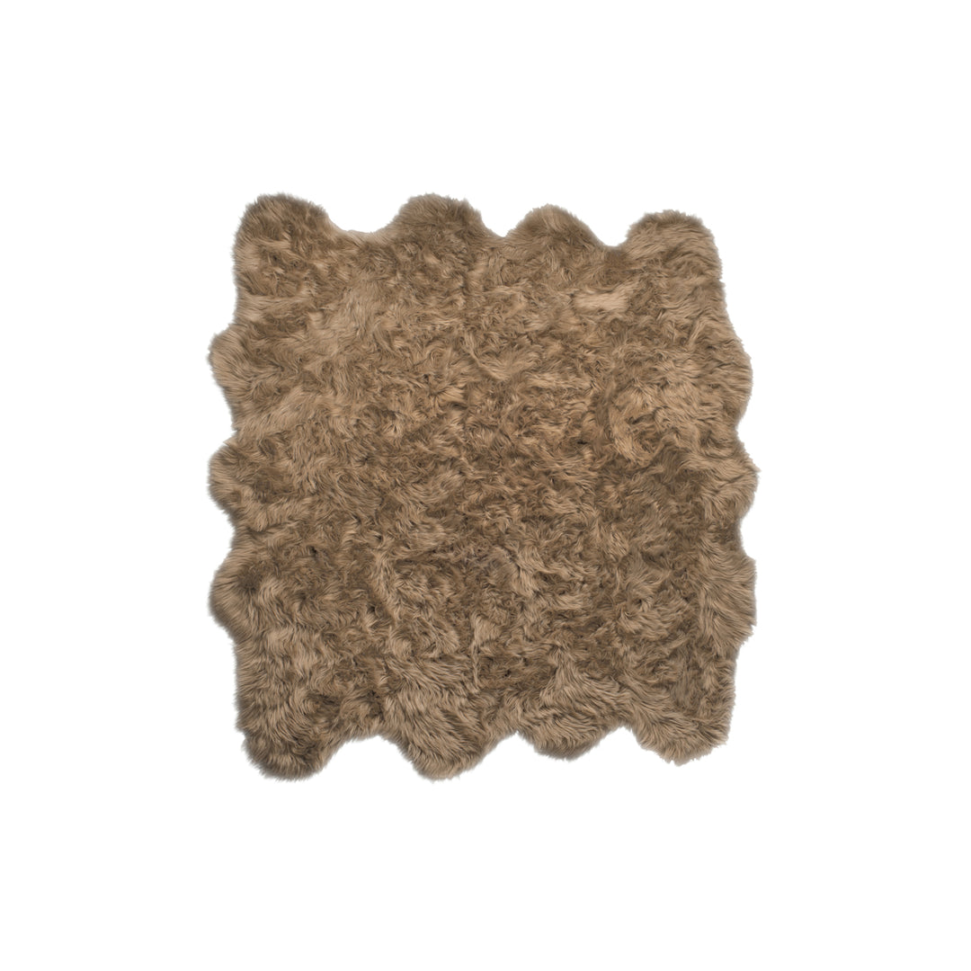 Luxe Gordon Faux Sheepskin Octo Rug 6x6 Natural Ivory 2 Inch Thick Image 10