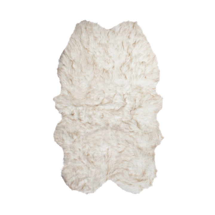 Luxe Gordon Faux Sheepskin Quattro Rug 4x6 Natural Soft 1 Inch Image 7