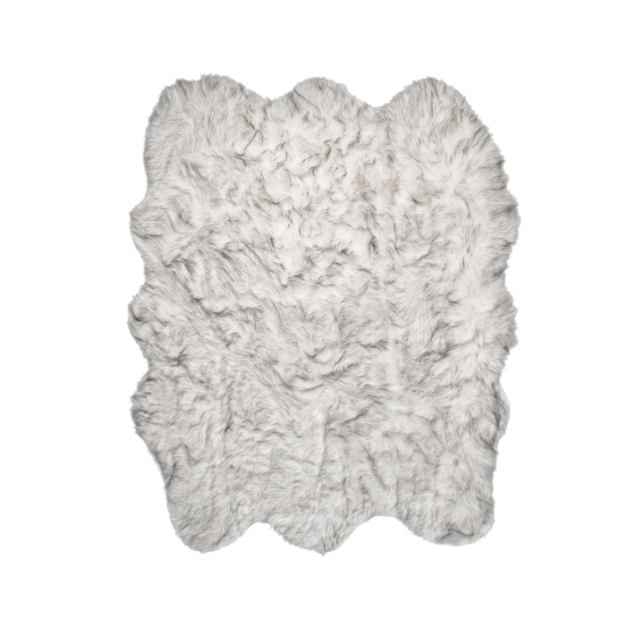 Luxe Gordon Faux Sheepskin Rug 5x6 Natural Soft Warm 1 Piece Image 1