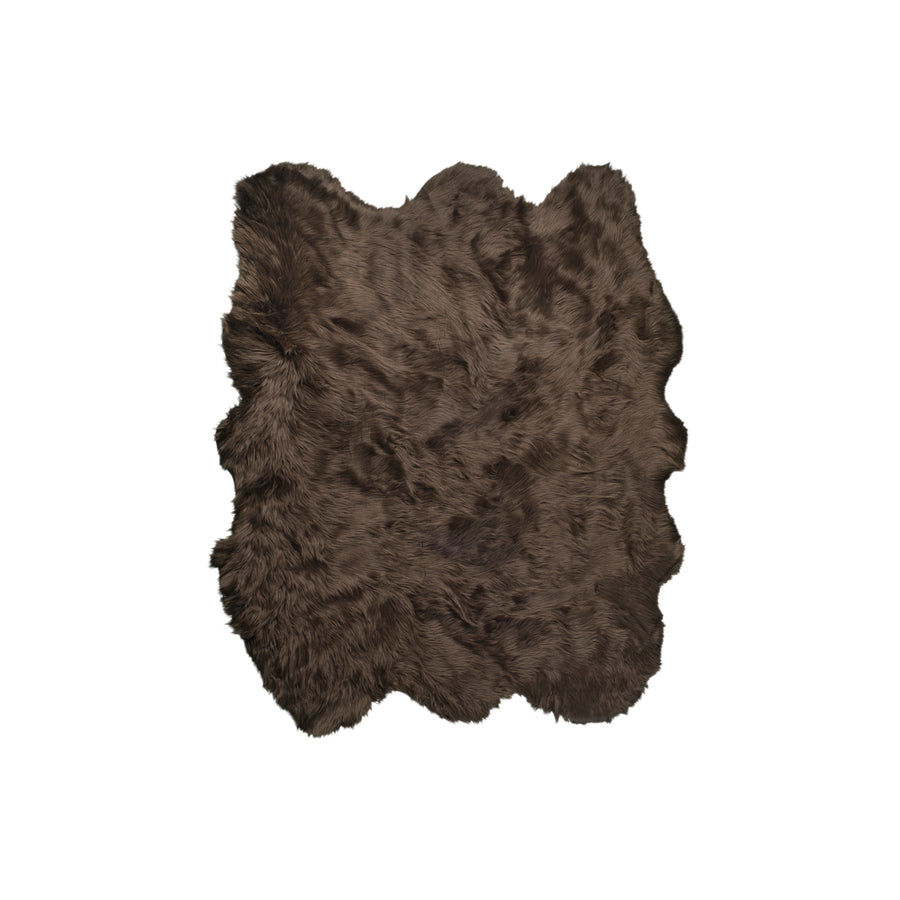 Luxe Gordon Faux Sheepskin Rug 5x6 Natural 100% Wool Soft Plush Image 1