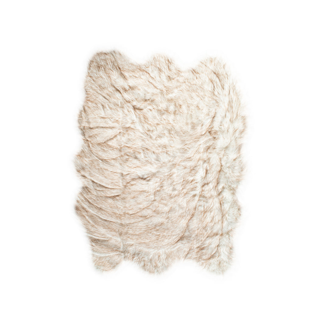 Luxe Gordon Faux Sheepskin Rug 5x6 Natural Soft Warm 1 Piece Image 7