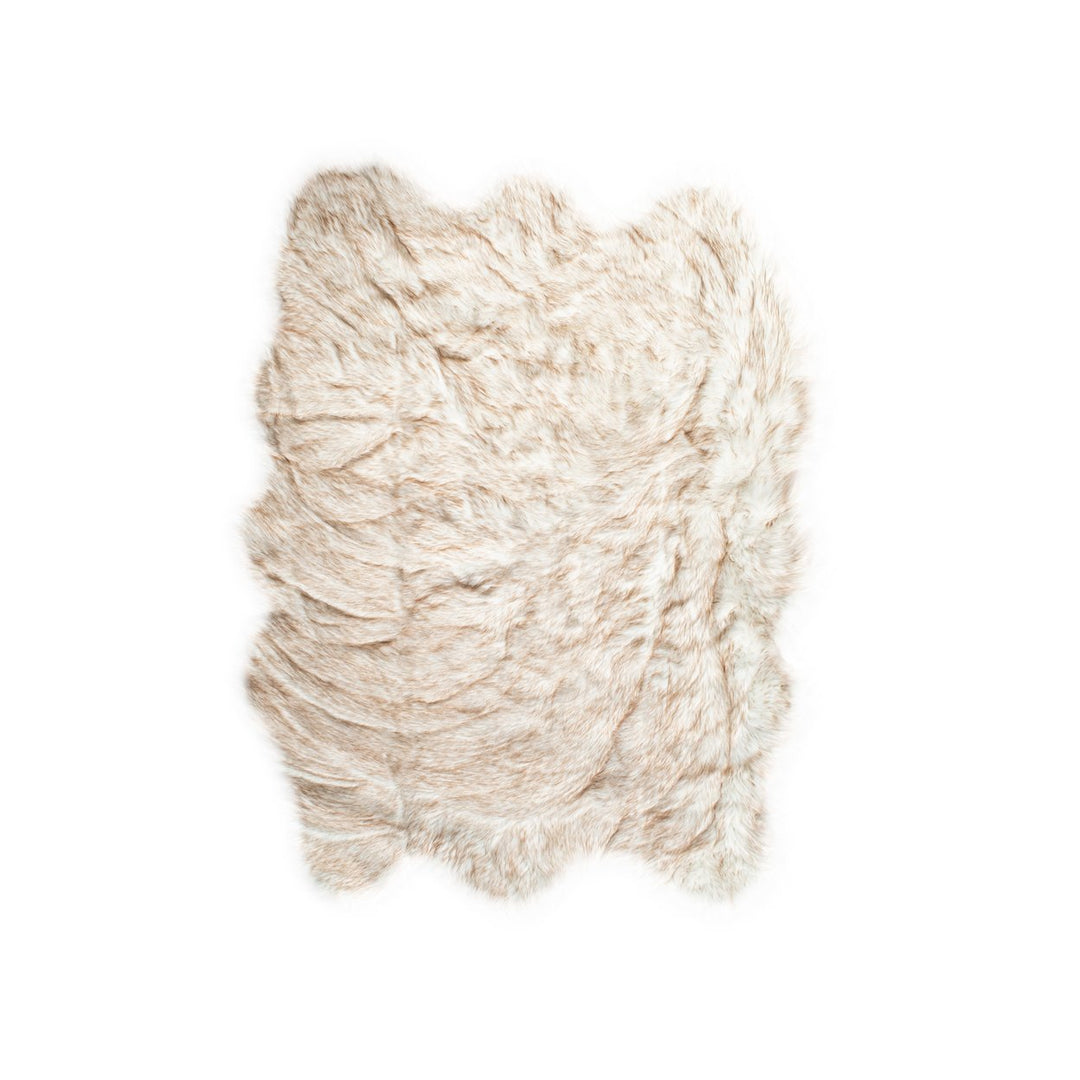 Luxe Gordon Faux Sheepskin Rug 5x6 Natural Soft Warm 1 Piece Image 1