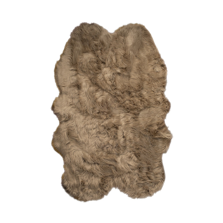 Luxe Gordon Faux Sheepskin Quattro Rug 4x6 100% Natural faux Image 10