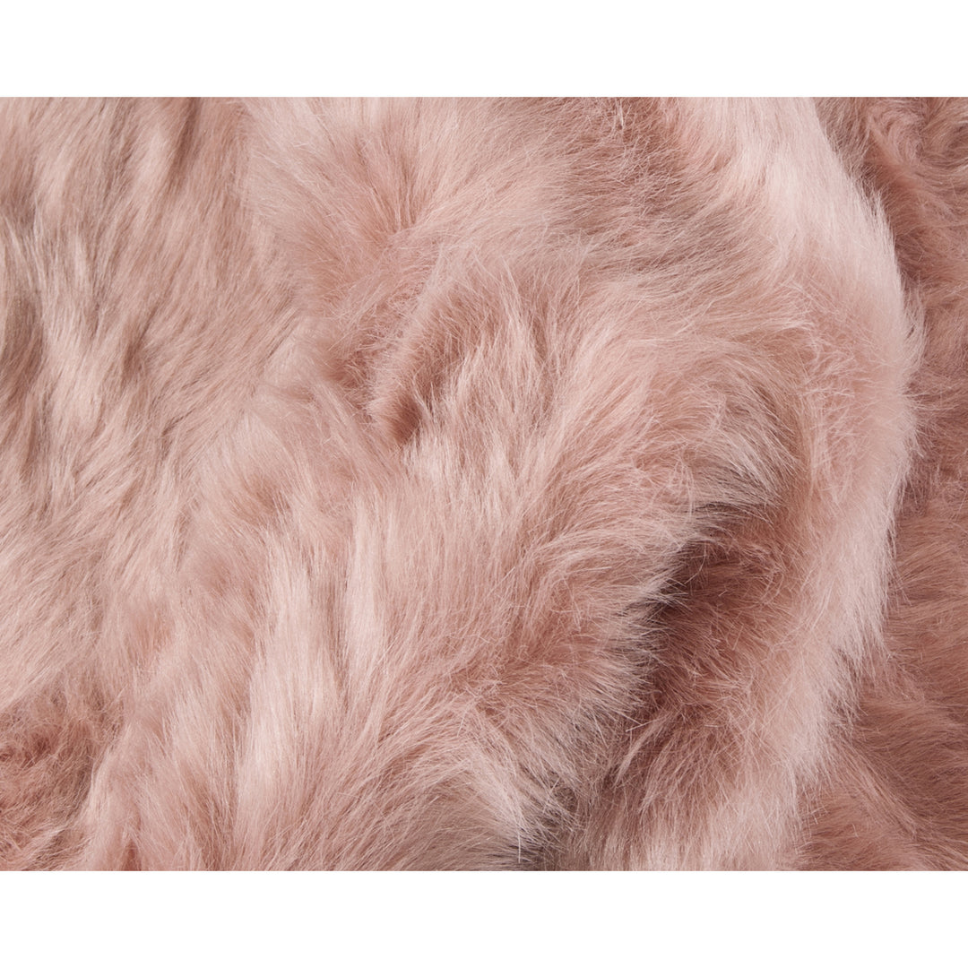 Luxe Gordon Faux Sheepskin Rug 5x6 Natural 100% Wool Soft Plush Image 5