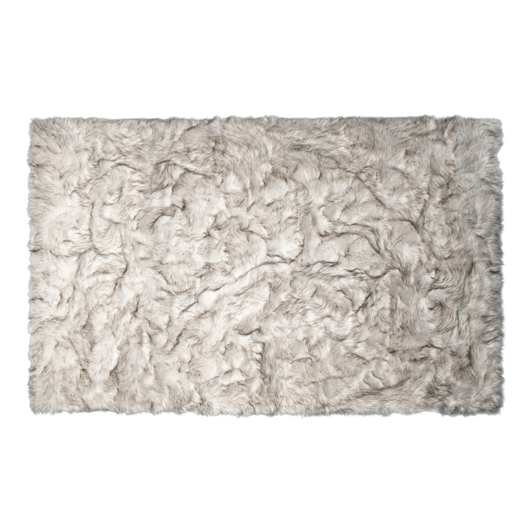 Luxe Hudson Faux Sheepskin Rug 5x8 Natural Soft Textured Indoor Image 1