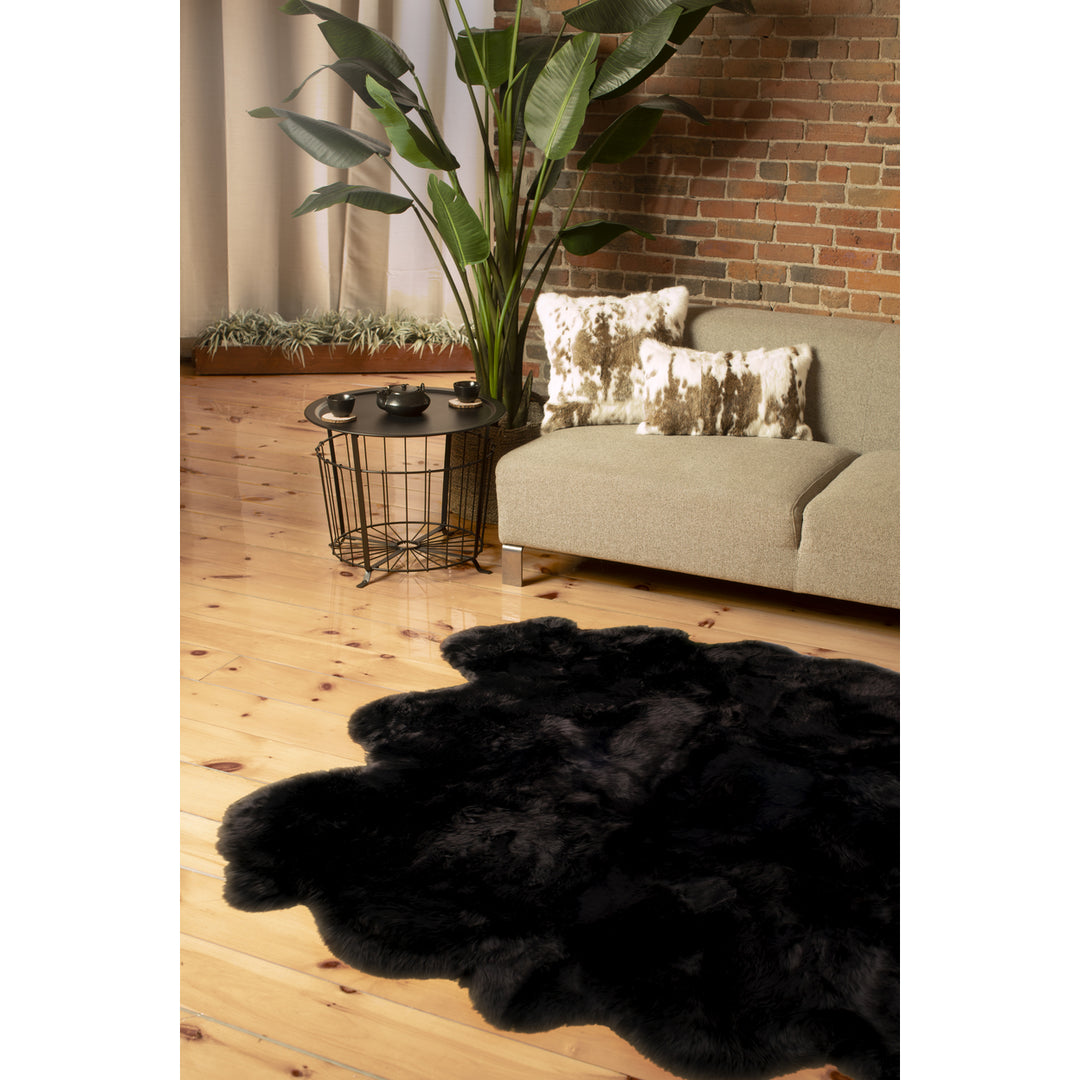 Luxe Gordon Faux Sheepskin Rug 5x6 Natural Soft Warm 1 Piece Image 12