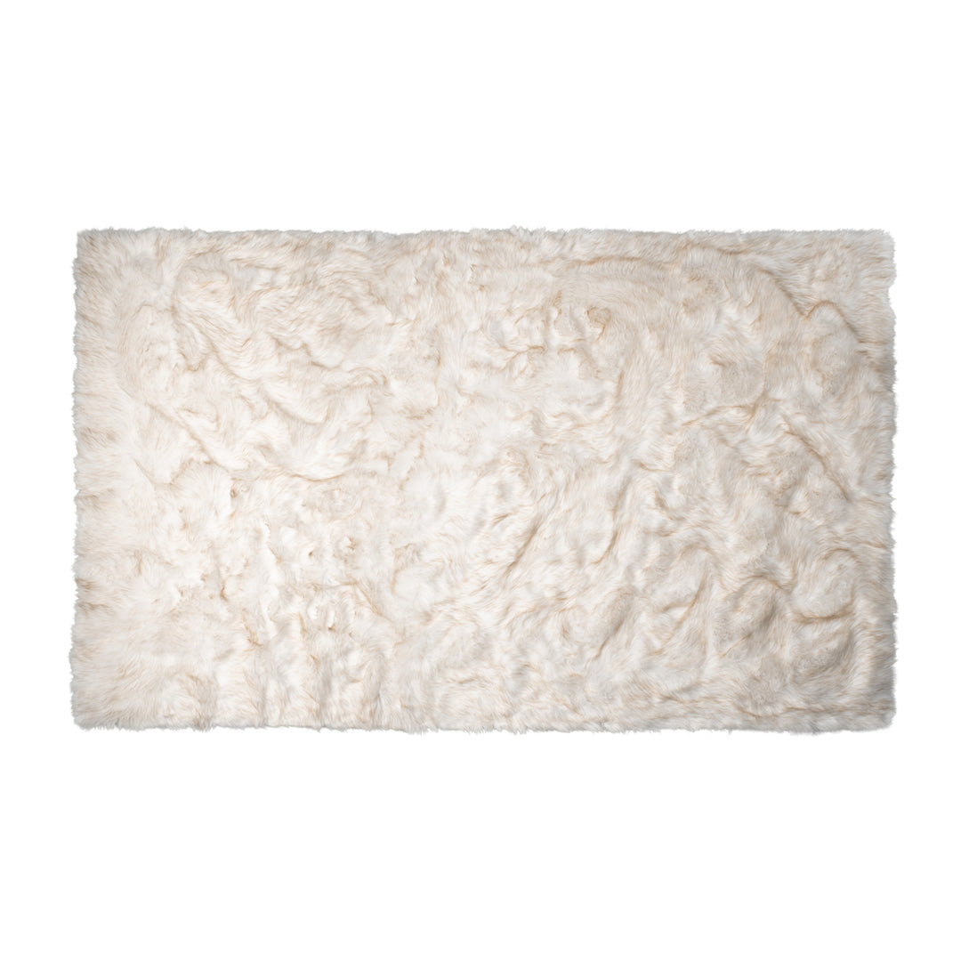 Luxe Hudson Faux Sheepskin Rug 5x8 Natural Soft Textured Indoor Image 4