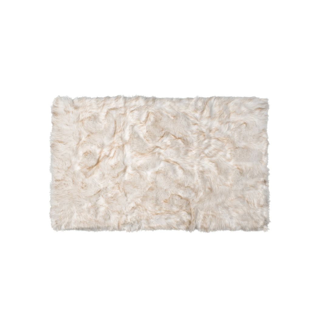 Luxe Hudson Faux Sheepskin Trio Rug 3x5 Natural Soft Area Rug Image 4