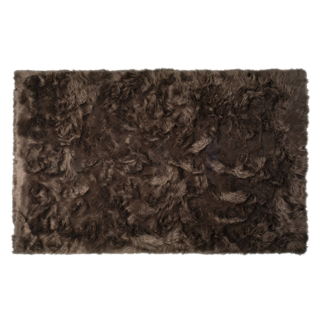 Luxe Hudson Faux Sheepskin Rug 5x8 Natural Soft Textured Indoor Image 1