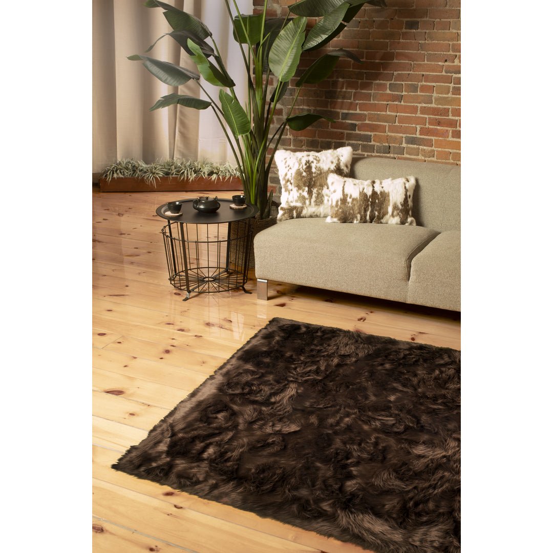 Luxe Hudson Faux Sheepskin Rug 5x8 Natural Soft Textured Indoor Image 9